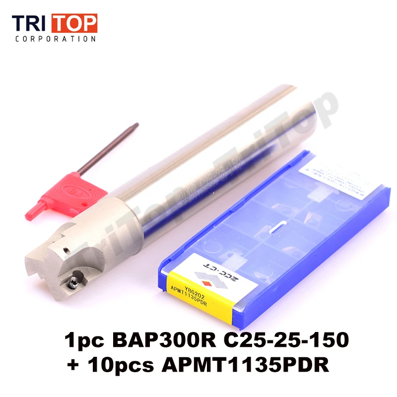 

BAPJAP 300R C25-25-150 с 10 шт. APMT1135PDR вставки фрезерный инструмент головка фрезы для фрезерного станка с ЧПУ для вставки APMT1135