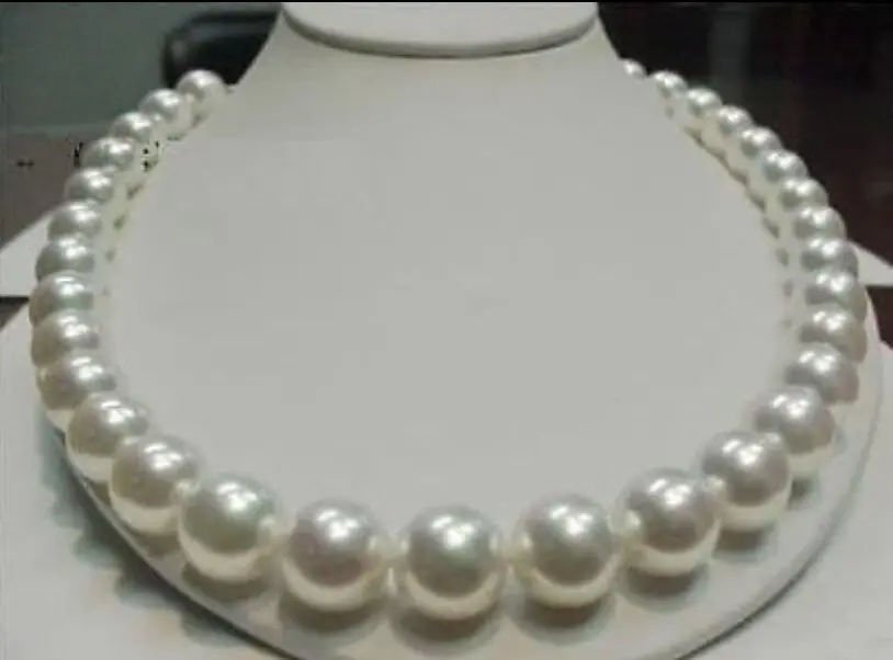

CHARMING WHITE 11-12MM SOUTH SEA PEARLS NECKLACE 18" 14KGP GOLD CLASP Noble style Natural Fine jewe fast SHIPPING