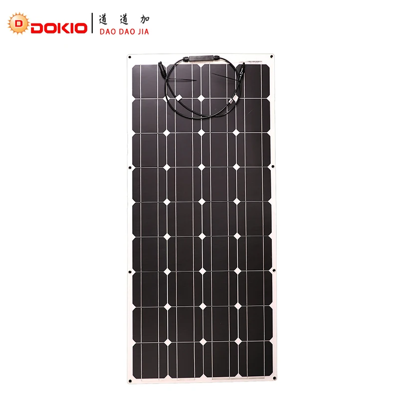 

Dokio Brand 100W Monocrystalline Solar Cell Flexible for house and car 12V 24 Volt 100 Watt Solar Battery Solar Panel