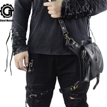 Паровая Панк поясная сумка Лоскутная нить узор унисекс Женские Мужские поясные сумки Готическая сумка через плечо многофункциональные сумки-мессенджеры