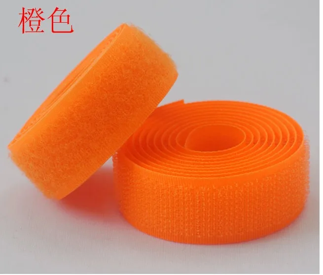 

5m/lot 2cm Hook & Loop red orange Adhesive Fastener Tape children clothes polyester tape diy accessories2183