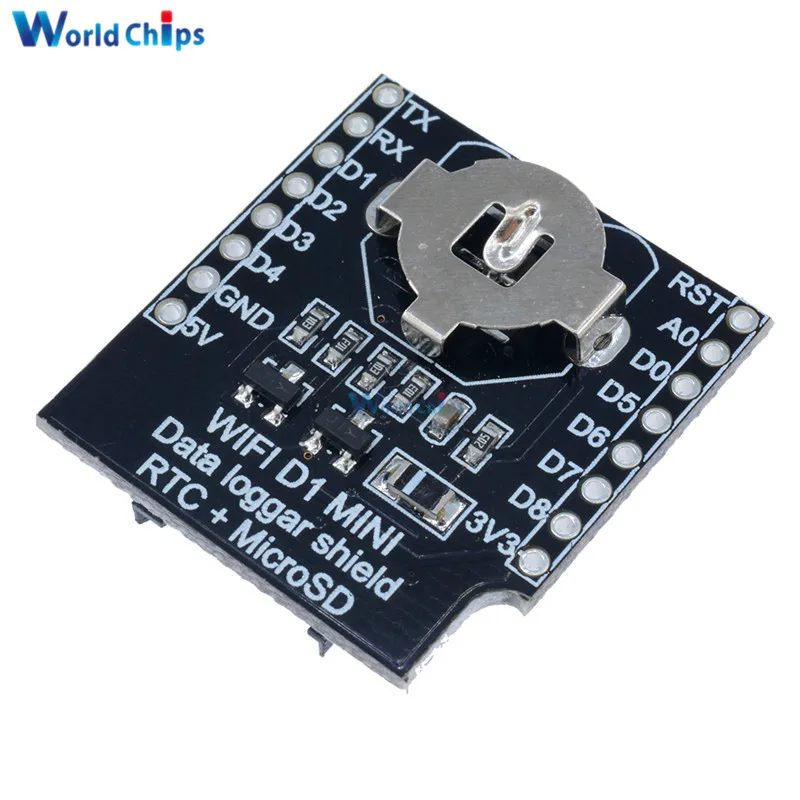 Micro SD для Wemos D1 Мини часы в реальном времени журнал данных щит регистратора+ RTC DS1307 часы для Arduino/Raspberry