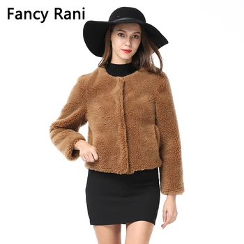 

Women Real Fur Coats New Fashion Thick Warm Soft Fur Short Style Winter Wool Jacket Overcoats Teddy Coat Outerwear Plus Size 5XL