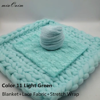 Handmade Blanket+Lace Fabric+Knit Stretch Wrap Full Set for Newborn Baby Photography Props Receiving Blankets Basket Filling handmade blanket for newborn baby photo props crochet rose flowers pink floral knitted receiving blankets photography props