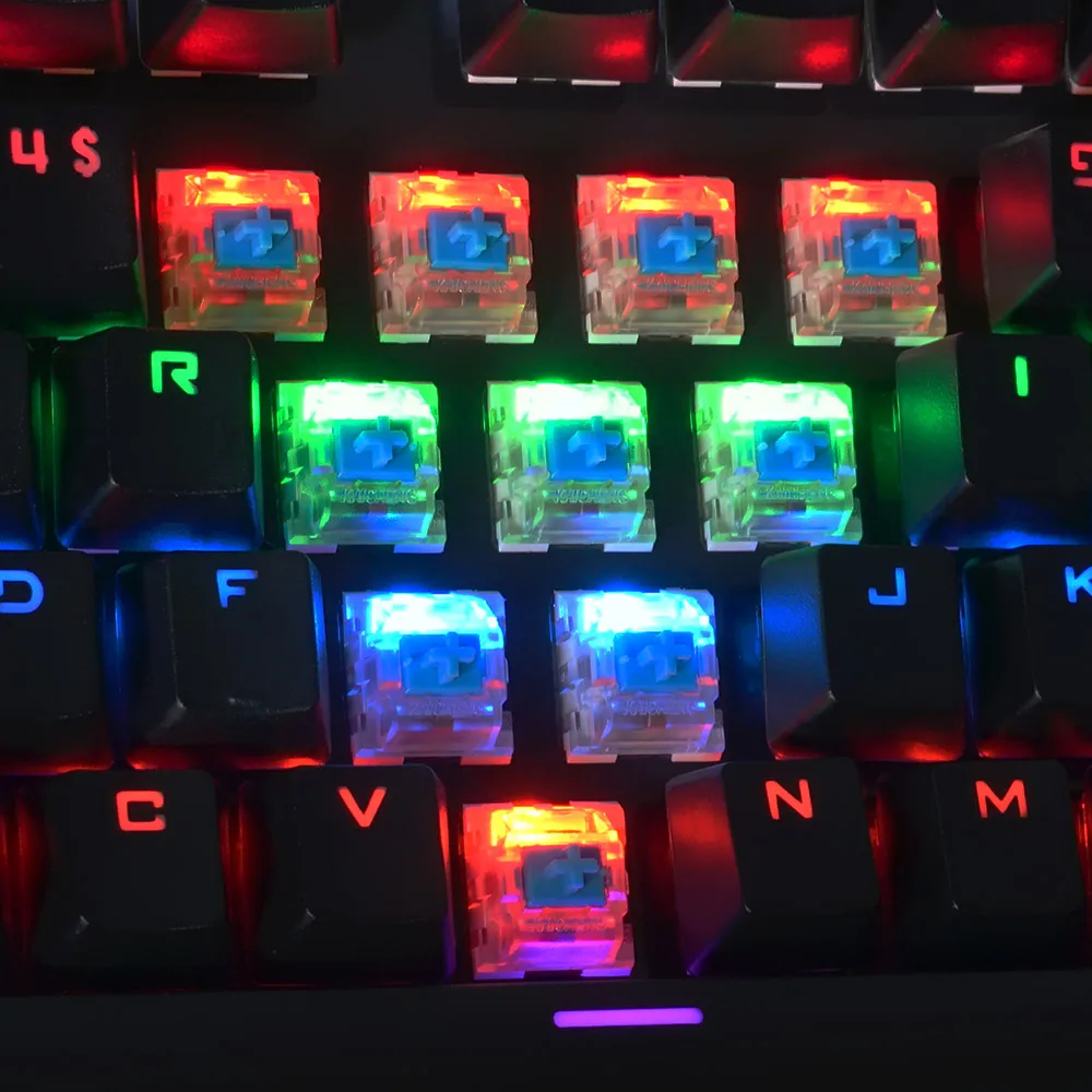 Mechanical Keyboard LED Backlit 104 Keys Blue Switch Gaming Keyboards Metal Keyboard English Russian Layout Anti 2