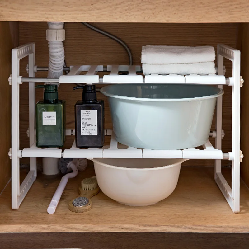 OTHERHOUSE кухонная стойка для хранения под раковиной, полка, двухслойный держатель для плиты, органайзер для шкафа, кухонная раковина из нержавеющей стали, стойка