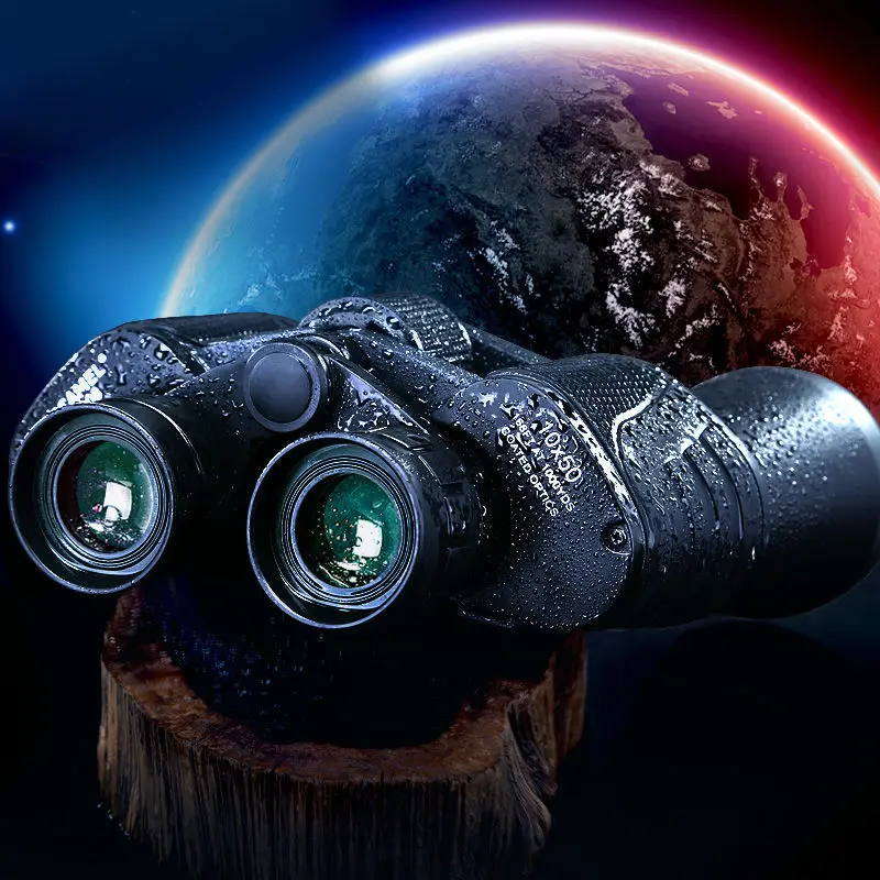Широкий угол обзора 10х50 HD бинокль для охоты с мощным увеличением профессиональный водонепроницаемый спортивный телескоп с призматическим стеклом BAK4 USCAMEL
