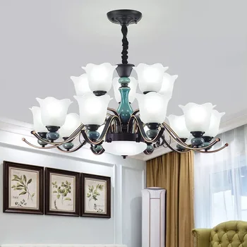 

LED chandeliers lighting Ceramics suspended lamps luxury deco fixtures living room indoor luminaires bedroom hanging lights