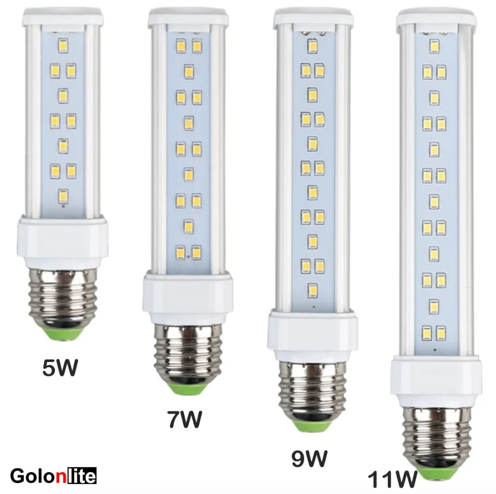 Голон 2 pin g24d Светодиодный PL светильник лампа 11 Вт 9 7 5 Замена 26W 18W 13W 10W CFL E27 E26 g24q 3 Gx23