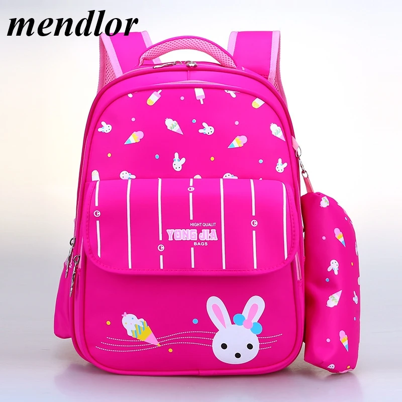

School Bags With Pencil case For Girls Boys Sweet Cartoon Princess Cartoon Children Backpacks Kids Bookbag Primary School Bag