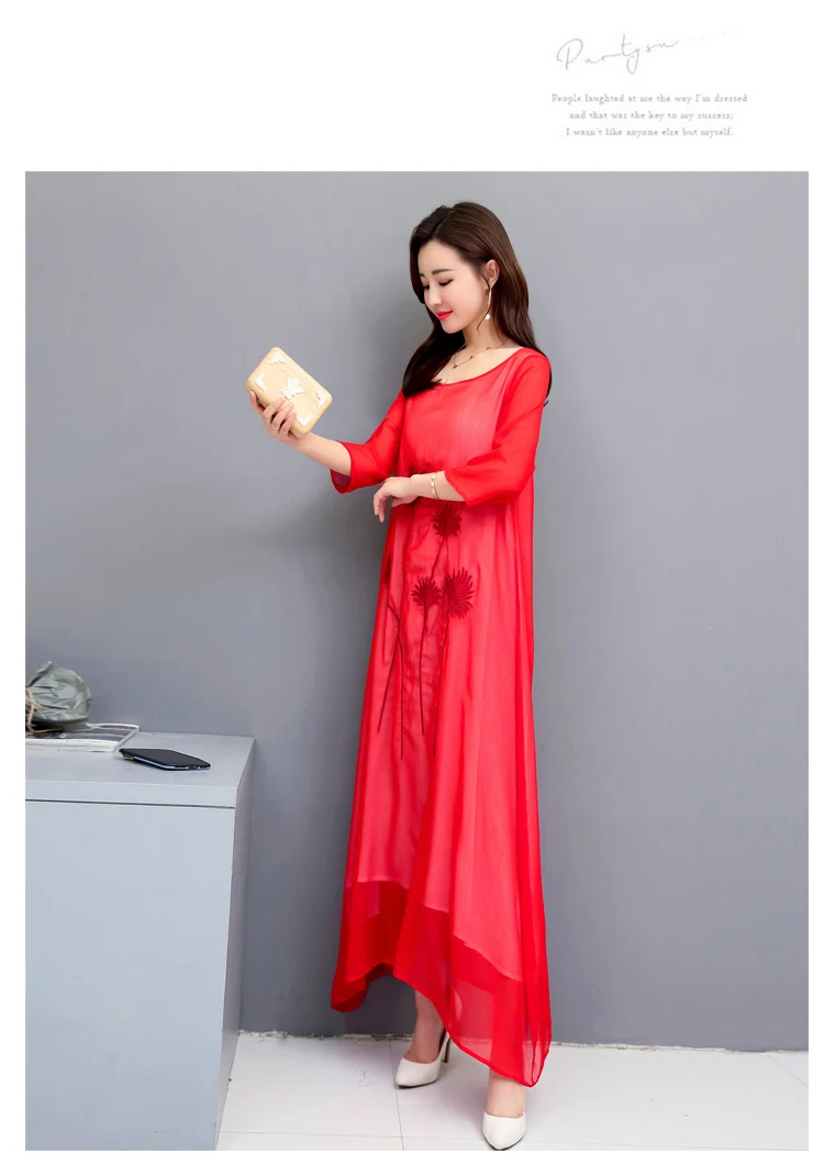 Women Dresses Evening Party Summer Vintage Embroidery Maxi Long Formal Dress Women Elegant Plus Size Vestidos De Novia 2019 4