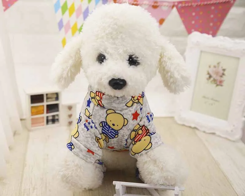 Cute Printed Pet Clothes Small Dog Jumpsuit Rompers Puppy Pet Hoodie Coat for Dogs Cats Super Soft and Warm Chihuahua Costume Dog Apparel XS S M L XL12