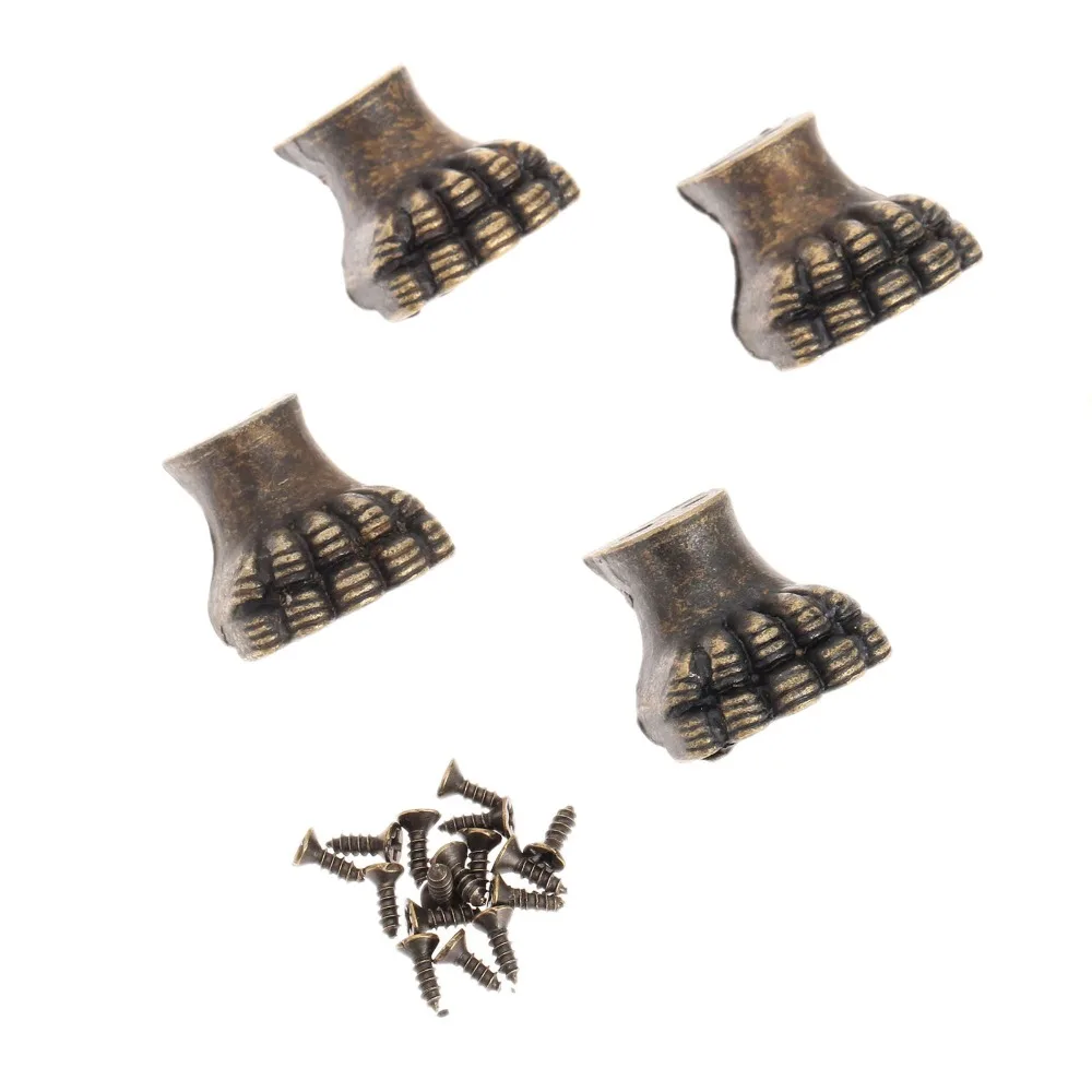 4 шт. античная латунная деревянная коробка для ухода за ногами|metal feet for boxes|box feetfeet