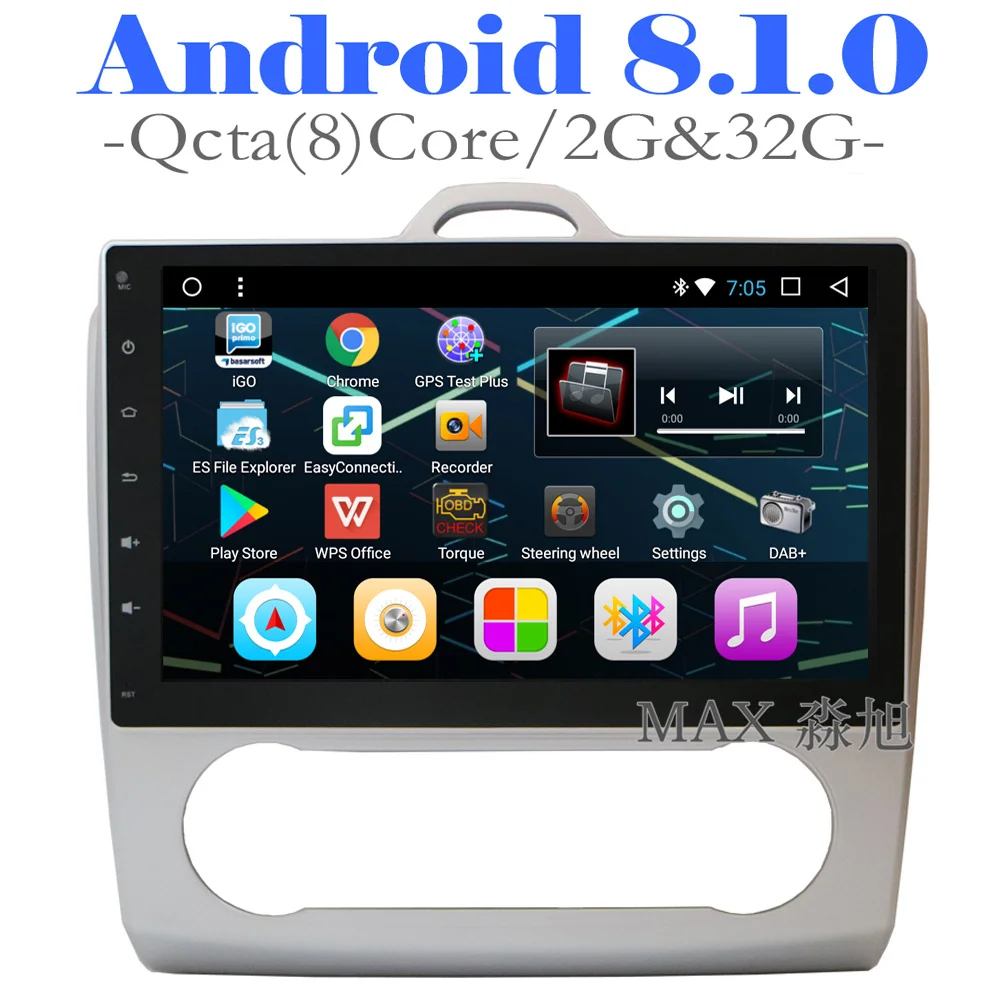 

MAX 2G 32G Qcta Core Android 8.1.0 Car DVD Player For Ford Focus 2 3 2004-2011 GPS Navigation System Free Map Car Radio RDS BT