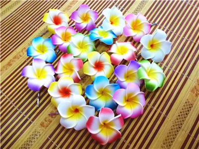 10 assorted color Foam Hawaiian Plumeria flower Frangipani Flower bridal hair clip 4.5cm f-9 pp index classified labels colorful index binder dividers assorted color