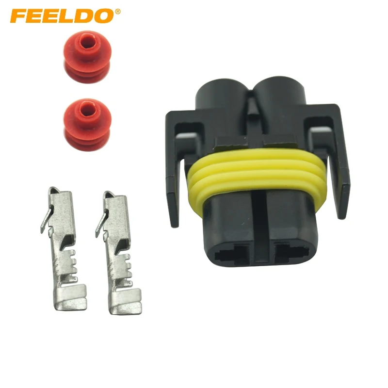 

FEELDO 1pc Car Female HID Headlight Bulb Socket Connectors For H8/H9/H11/880/881 LED/HID Lights #CA1820