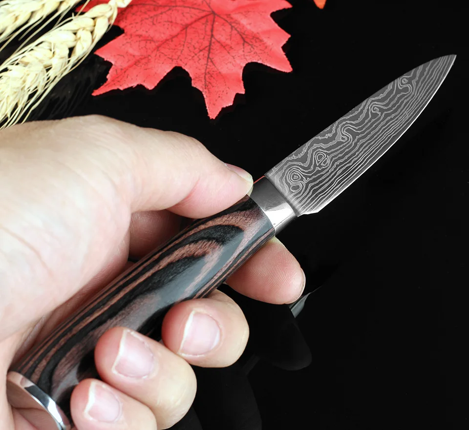 XITUO 3.5 inch Utility kitchen Knife Imitation Japanese Damascus Steel Paring Knives Santoku Peeling Knives Chef Knife tool gift XITUO 3.5 inch Utility kitchen Knife Imitation Japanese Damascus Steel Paring Knives Santoku Peeling Knives Chef Knife tool gift
