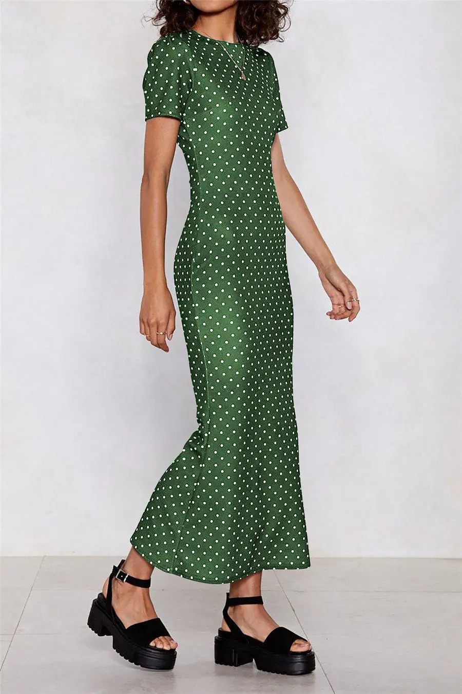 Gladiolus Sexy Bodycon Summer Dress Women 2019 Short Sleeve O Neck Polka Dot Women Maxi Dress Spring Ladies Sexy Club Dresses (15)