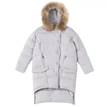 Высокое качество размера плюс натуральный мех воротник с капюшоном 90% настоящий утиный пух пальто куртка Женская Толстая теплая для холодной зимы пальто wq95 Прямая поставка