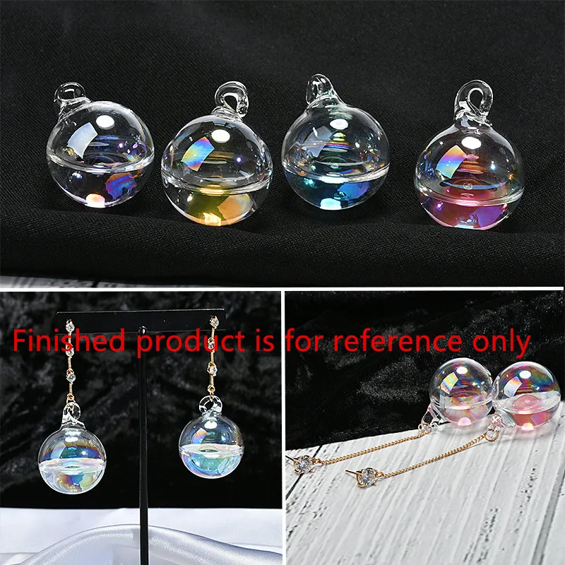 

2018 New 10pcs/lot 25mm Creativity water core decoration geometry 3D rounds shape Glass beads diy jewelry earrings pendants