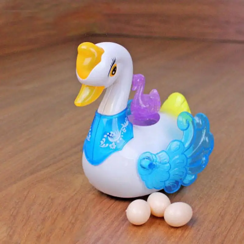 Swan Random color Детские электронные игрушки домашние животные автоматически кладут яйца для девочек и мальчиков черепахи Лебедь и курица подарок - Цвет: Swan Random color