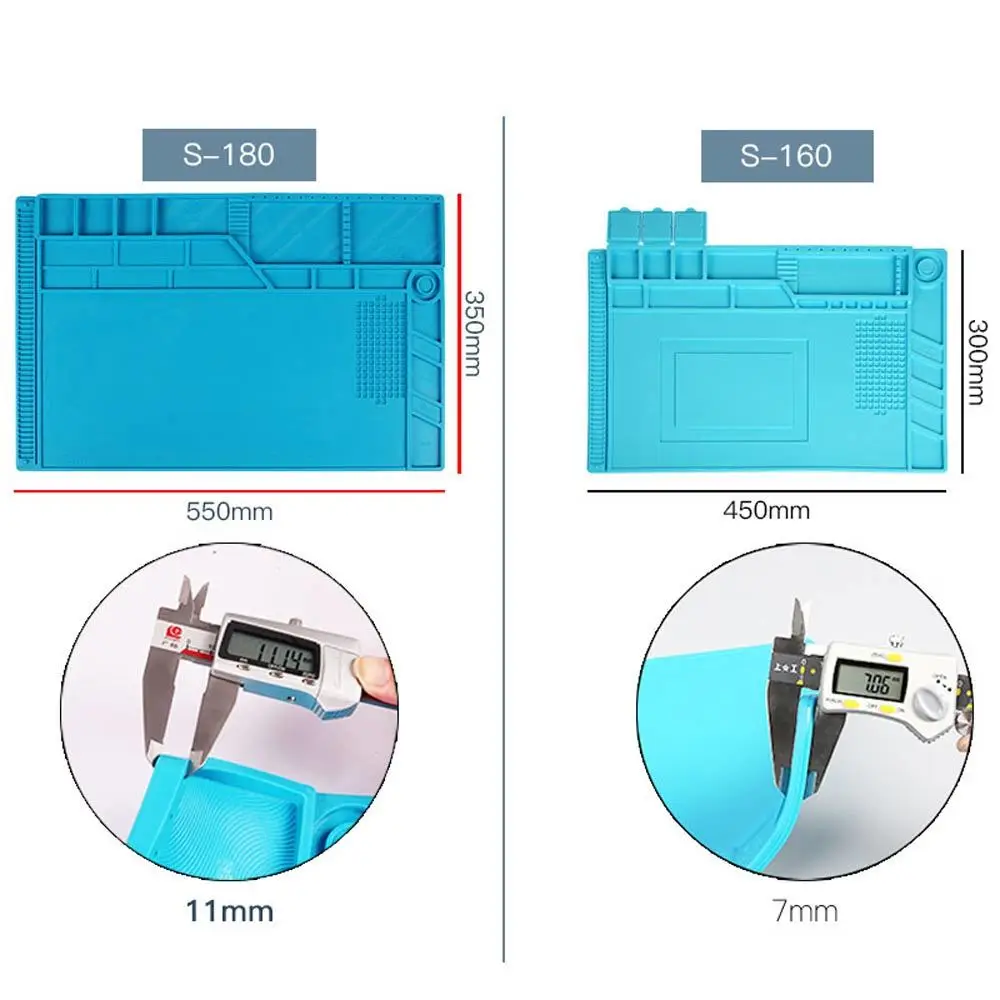 Новейший S-180 55*35 см BGA Теплоизоляционный силиконовый коврик паяльный ремонт обслуживание платформа Настольный коврик с магнитной секцией