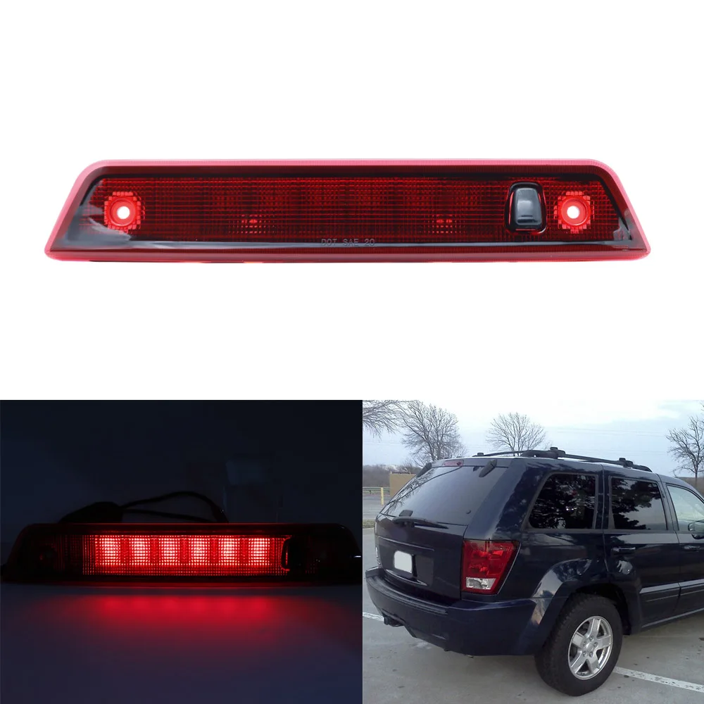 Высокое крепление Третий красный Дым Хвост задний стоп светодиодный фонарь задний фонарь для Jeep Grand Cherokee 2005 до 2010 автомобиля