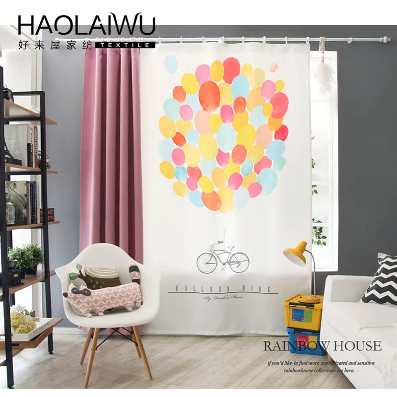 Productos para el hogar niños dibujos animados 3D impresión Cortinas pura niño tulle cortina dormitorio niños cortina para sala