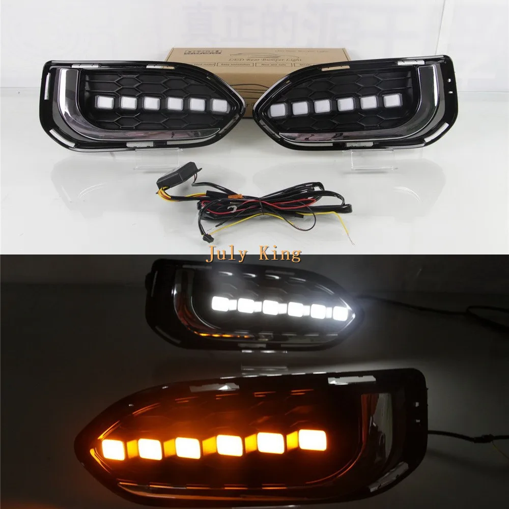 

July King LED Daytime Running Lights DRL + Streamer Yellow Turn Signals case for Honda Fit 2018+ Asia-Pacific Edition