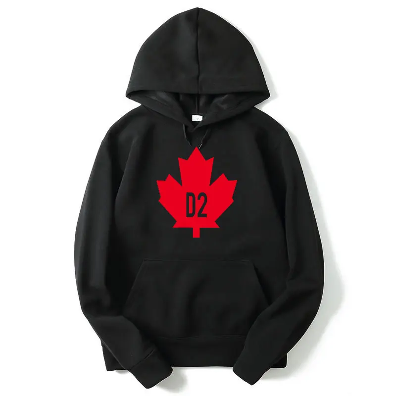 Vsenfo, канадский лист, толстовки, мужская толстовка с принтом флага, мужские толстовки с капюшоном, уличная одежда, пуловер, одежда Moletom Masculino - Цвет: black