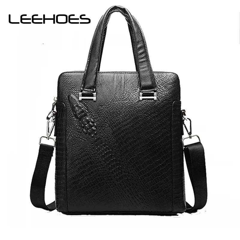 

New Arrival Genuine Leather Men Handbag Crocodile Pattern Business Briefcase Russia Embossed Bag Men's Crossbody Satchel Bolsos