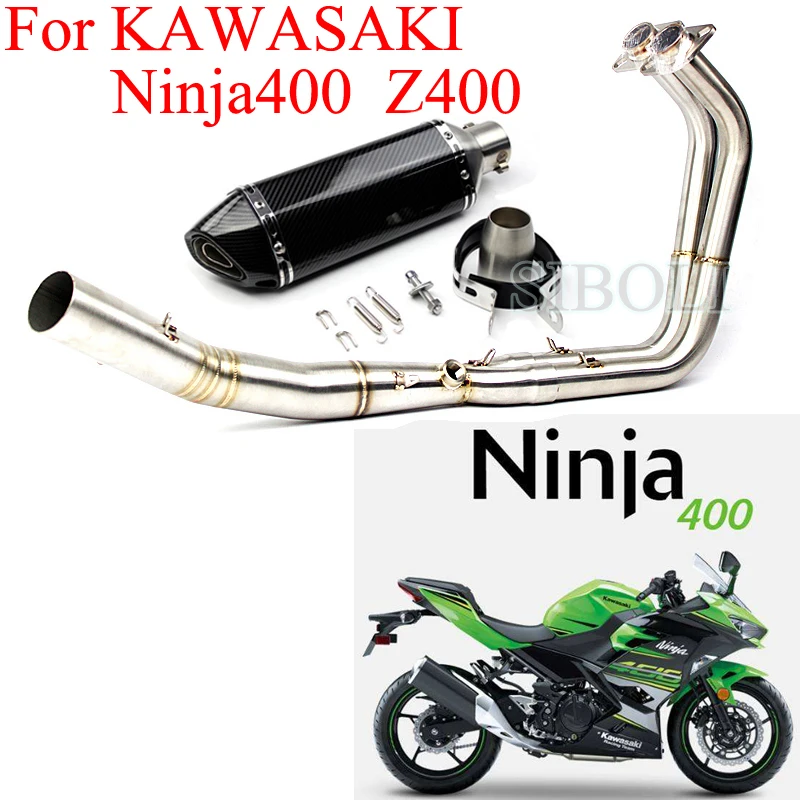 

Ninja 400 Z400 выхлопная труба для мотоцикла, полная система, выхлопная труба с глушителем DB Killer, Слип-он, выхлопная труба для Kawasaki Ninja 400 Z400