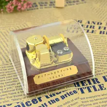 New Transparent Gold-plated Dome music box mini acrylic music box birthday gift