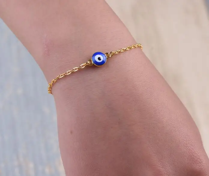 

Fashion Stylish Gold Color Red String & Blue Evil Eye Bead Bracelet Bangle Good Luck Rope Bracelet For Women Girl Charm Jewelry