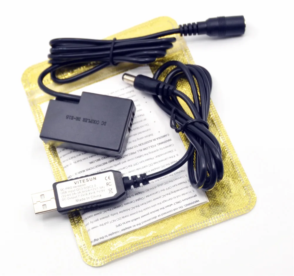 Power bank smart charger PRO usb cable+dr e18 LP E17 DC Coupler battery
