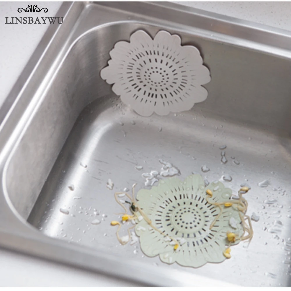 

LINSBAYWU Colorful Silicone Kitchen Cleaner Sink Filter Sewer Drain Hair Colanders & Strainers Filter Bathroom Sink