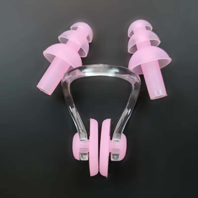 100 Set Silicone Swimming Earplug Nose Clip Watertight Water sports Fitness Swimming Accessories Nasal Splint Ear Plug Bagged
