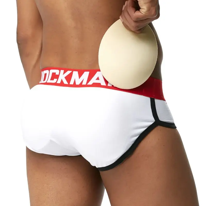 mens underwear briefs JOCKMAIL Brand Enhancing Mens Underwear Briefs Sexy Bulge Gay Penis pad Front + Back Magic buttocks Double Removable Push Up Cup best underwear for men