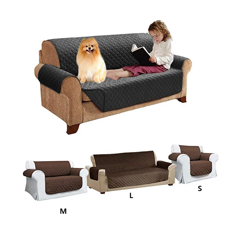 

Waterproof Sofa Cover Chair Throw Pet Dog Kid Mat Furniture Protector Reversible Washable Removable Armrest Slipcover 1/2/3 Seat