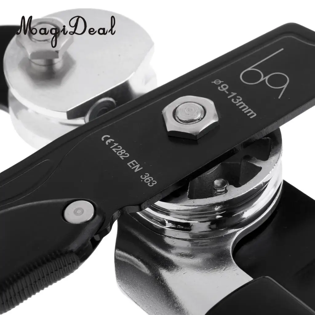 MagiDeal D-Shape Climbing Carabiner Screw Lock 28KN +25KN Self Braking Stop Descender Black