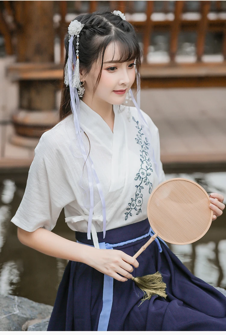 Hanfu Женская одежда для выступлений Китайский народный танцевальный костюм для сцены наряды Национальный костюм женский классический Для танцев Одежда DNV11420