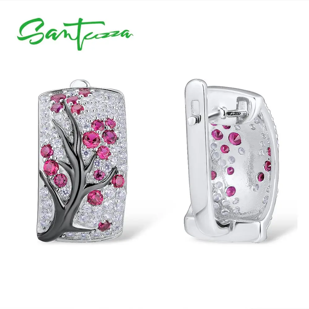 Santuzza Orecchini a forma di peonia in argento Sterling 925, con