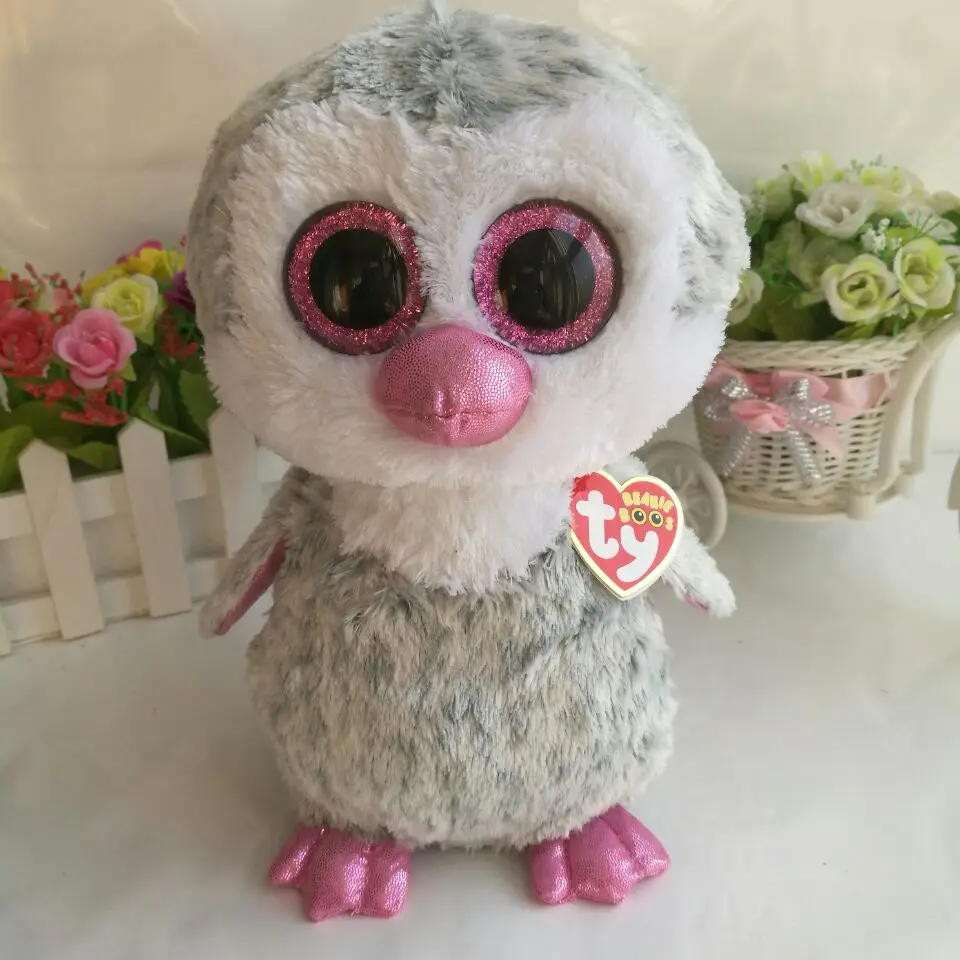 

olive penguin TY BEANIE BOOS 25CM 10" BIG EYE Plush Toys Stuffed animals KIDS TOYS Children toy