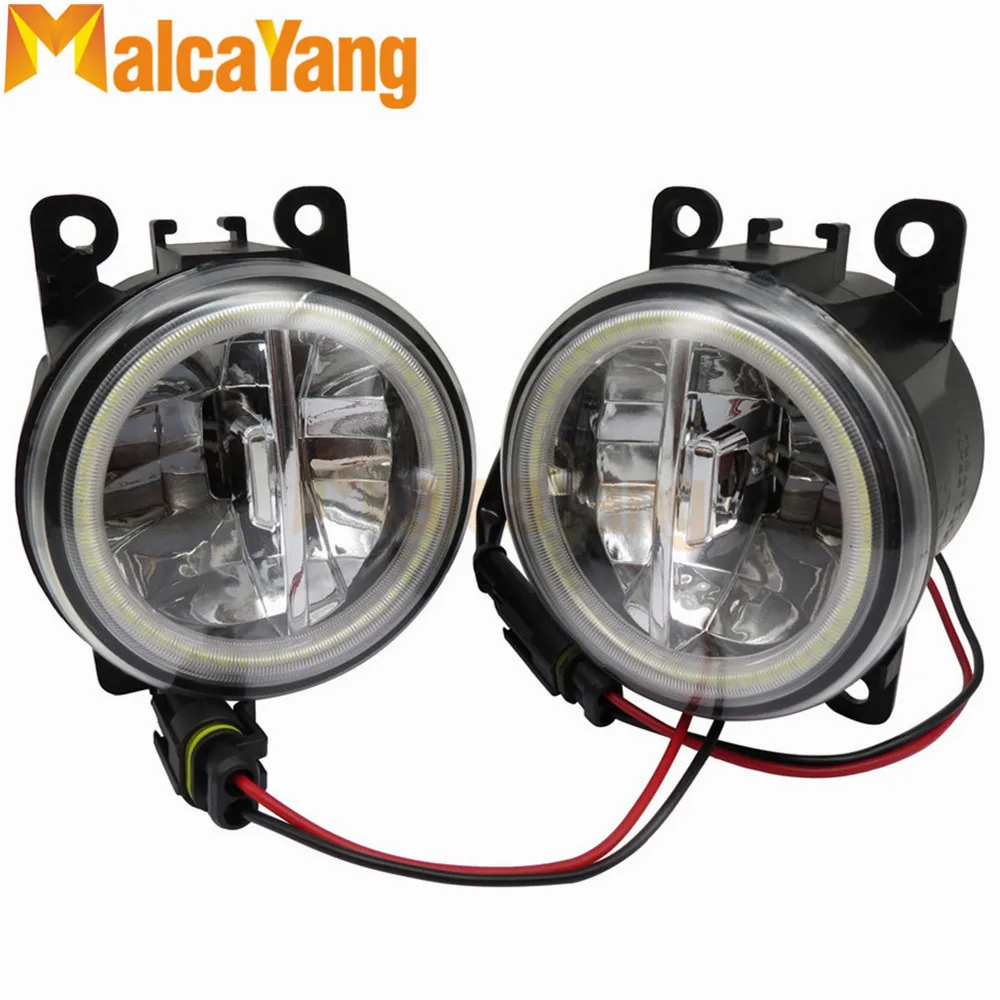 

2pcs/set For Mitsubishi Outlander XL 2007-2013 Angel Eyes Car styling front bumper LED fog Lights Halogen fog lamps .