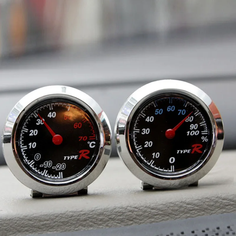 

Car dial thermometer & hygrometer adjustable tilting angle special design for easy fixing Thermo & Hygro display