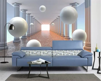 

beibehang Customized wall papers home decor fresh and beautiful ball rotating staircase background environmental 3d wallpaper