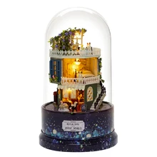 Интересный кукольный домик вращающийся музыкальный мир Звездные мечты 3D Сборка DIY домашний креативный набор "Дом" Рождественские подарки игрушки для детей