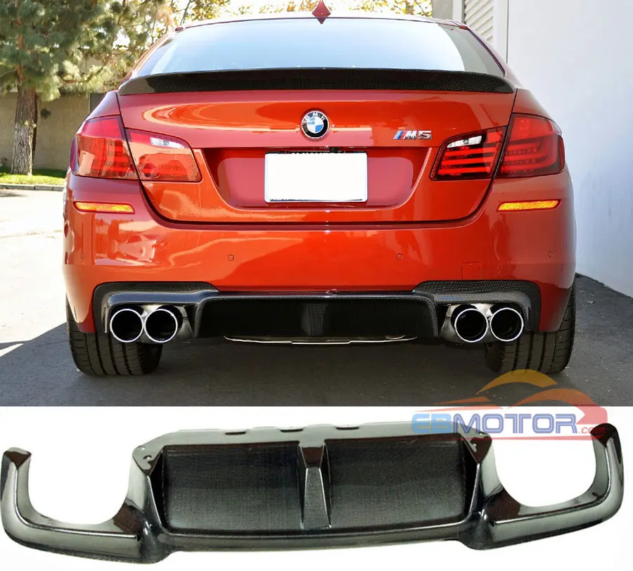 3D Style Real carbon fiber Rear Bumper Lip Diffuser For BMW F10 M5 Only 12-16  B239