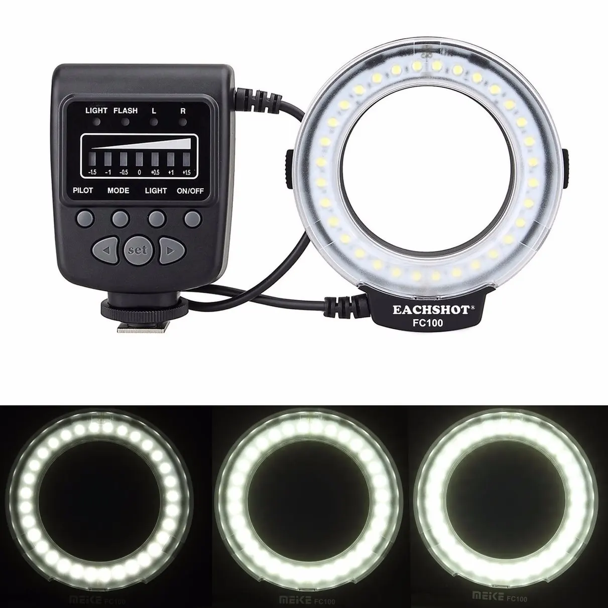 Meike Meke ES FC100 Macro Ring Flash Rings Light for Canon Nikon Sony Fujifilm Olympus Panasonic