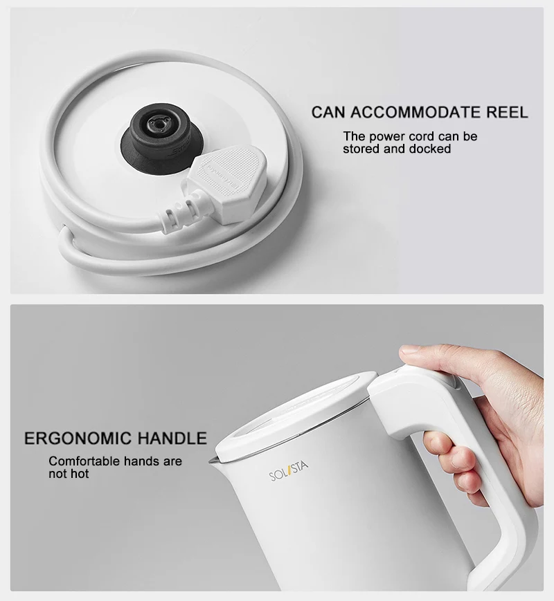 Xiaomi Youpin Electric Kettle 0.6L Capacity Double Layer Insulation Anti-scalding Water Pot Stainless Steel